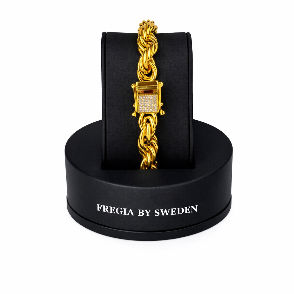 FREGIA CORDELL ARMBAND - GULD 10MM (DIAMANTLÅS) Fregia