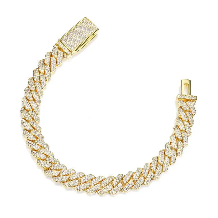 FREGIA CUBAN ICE ARMBAND MOISSANITE S925 SILVER - 18K GULDPLÄTERAD Fregia