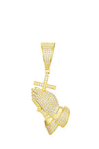 FREGIA MOISSANITE PRAYING HAND CROSS HÄNGE – GULD Fregia