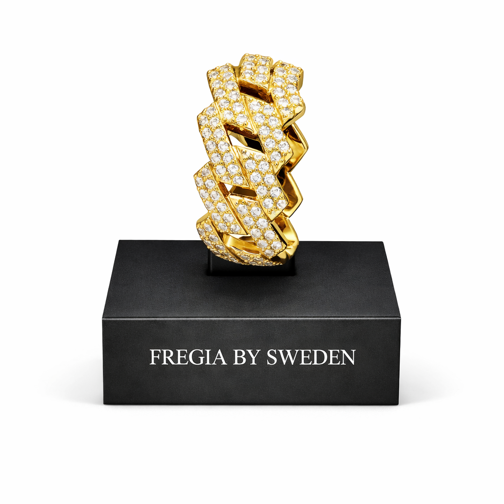 FREGIA CUBAN MOISSANITE RING - S925 GULDPLÄTERAD Fregia