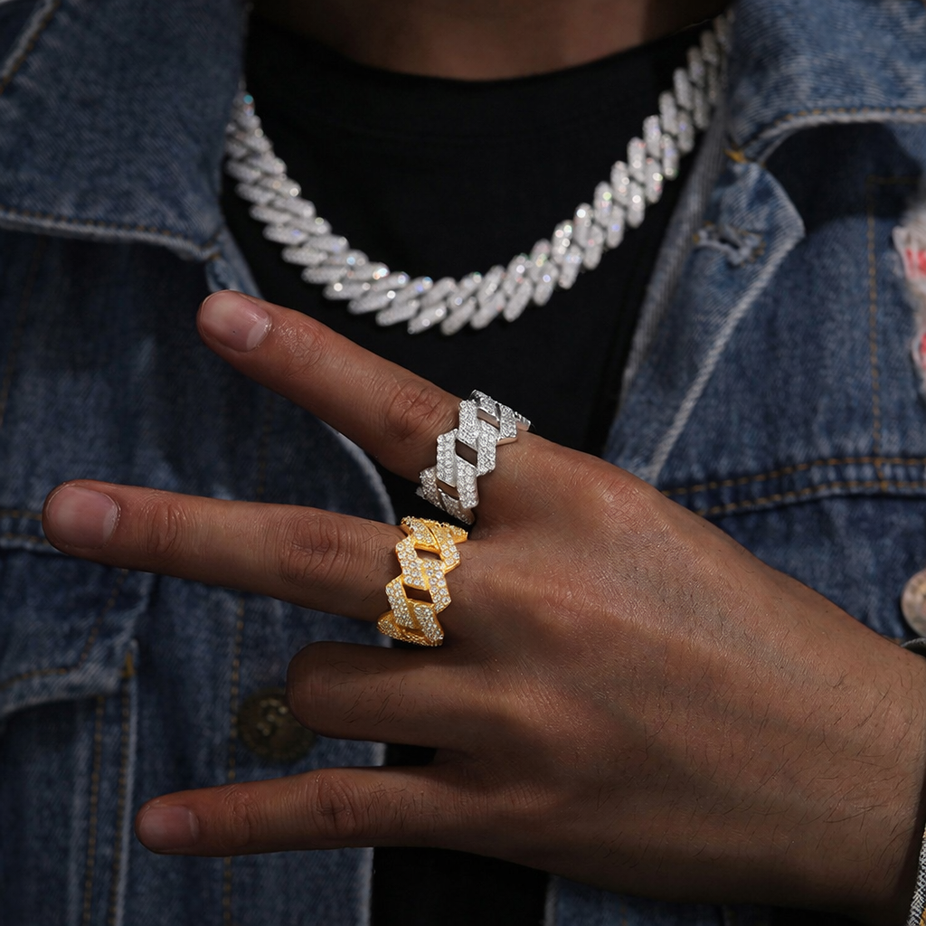 FREGIA CUBAN MOISSANITE RING - SILVER Fregia