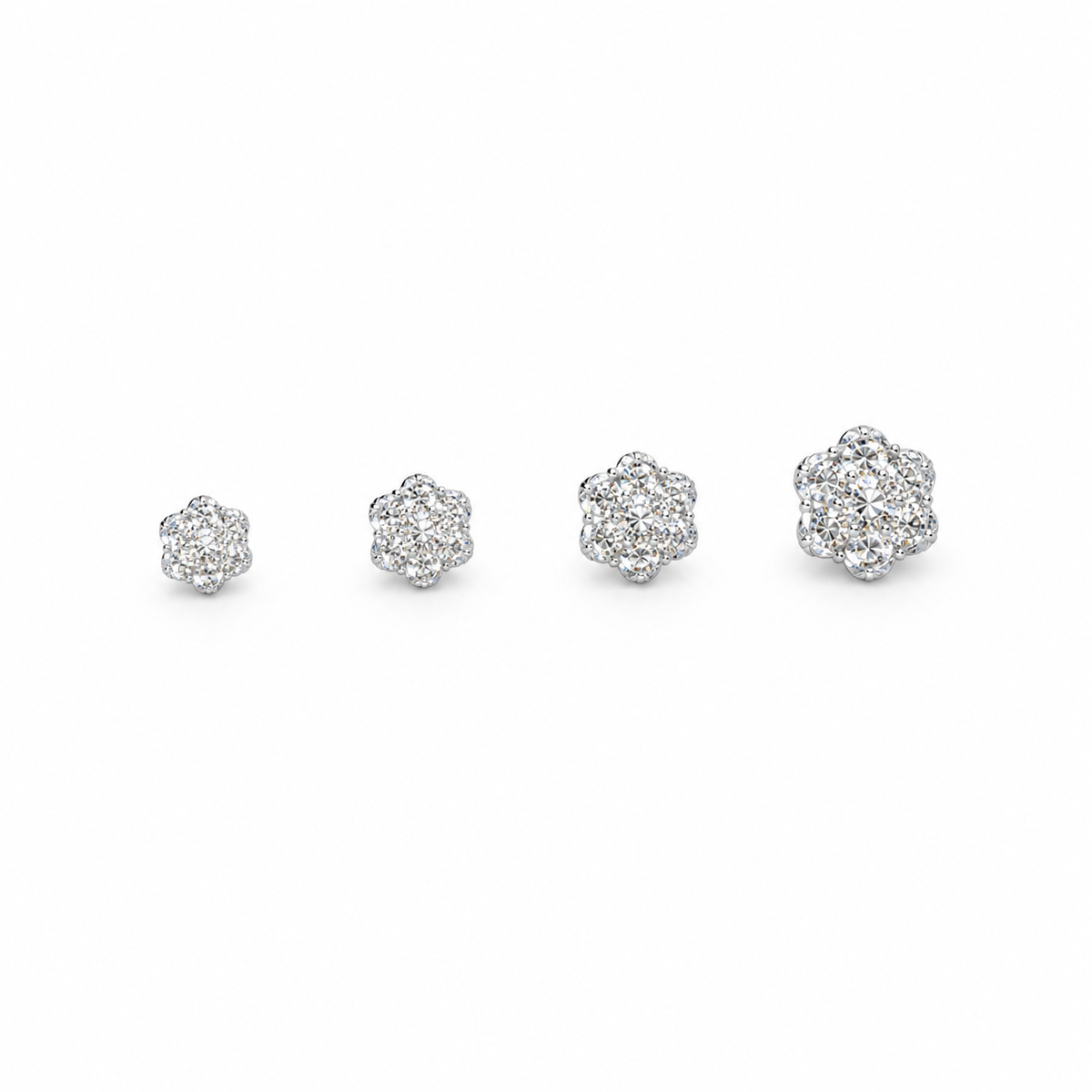 MOISSANITE FLOWER STUDS –  S925 - FREGIA