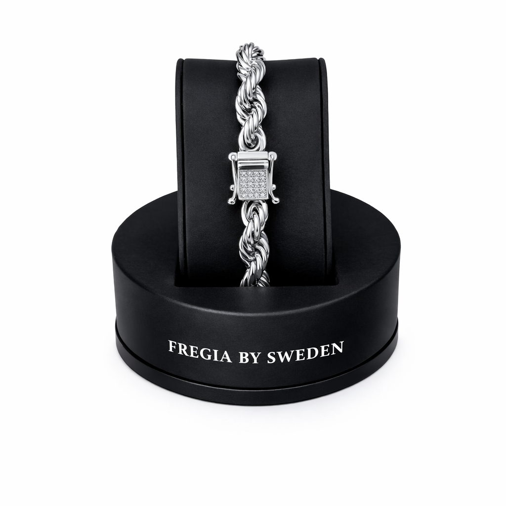 FREGIA CORDELL ARMBAND - SILVER 8MM (DIAMANTLÅS) Fregia
