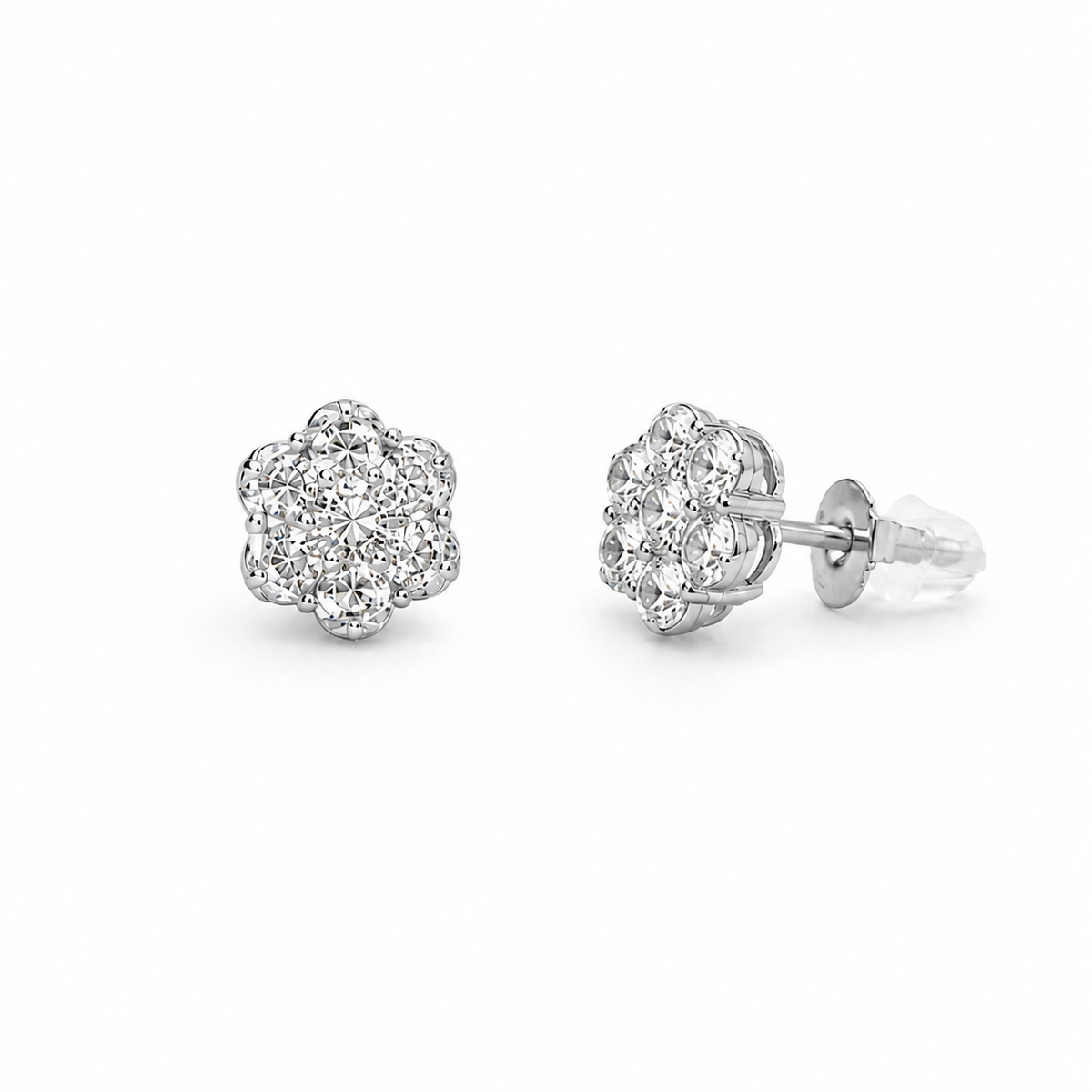 MOISSANITE FLOWER STUDS –  S925 - FREGIA
