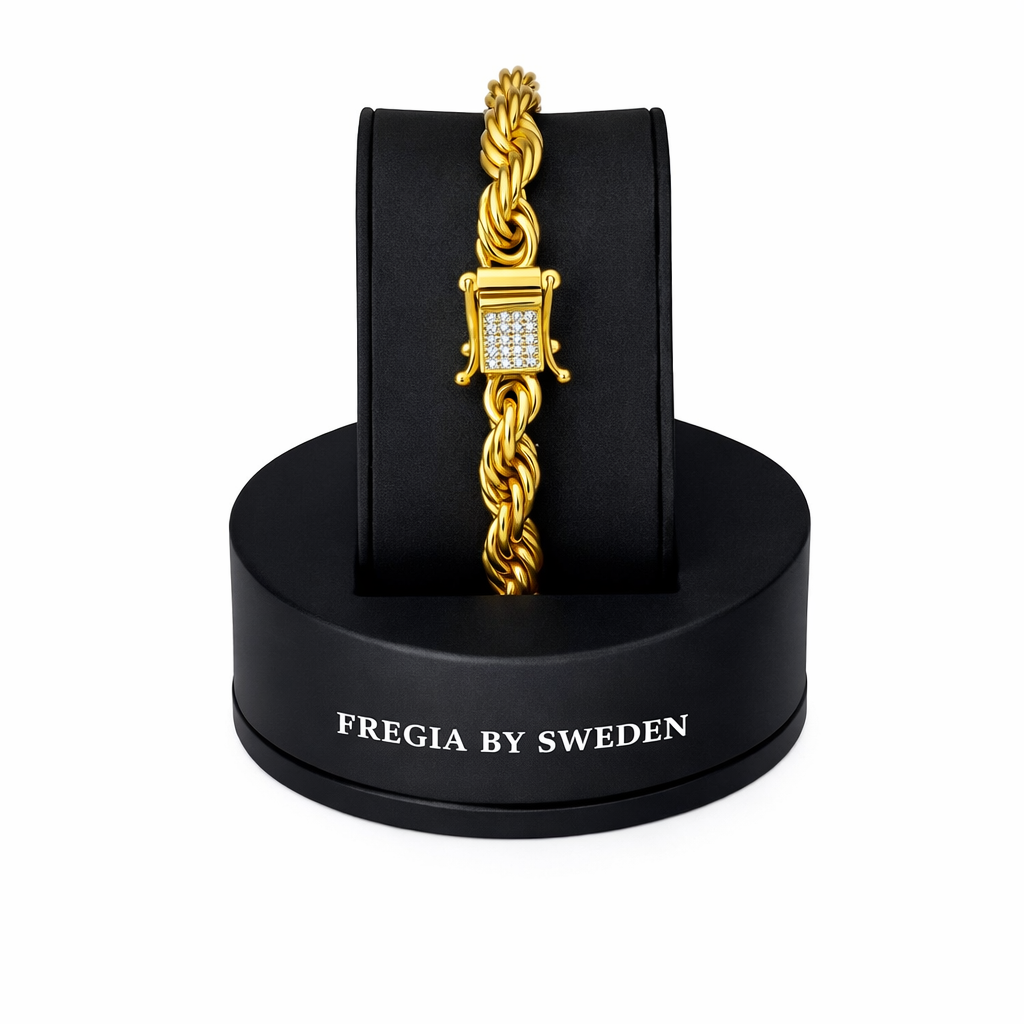 FREGIA CORDELL ARMBAND - GULD 8MM (DIAMANTLÅS) Fregia