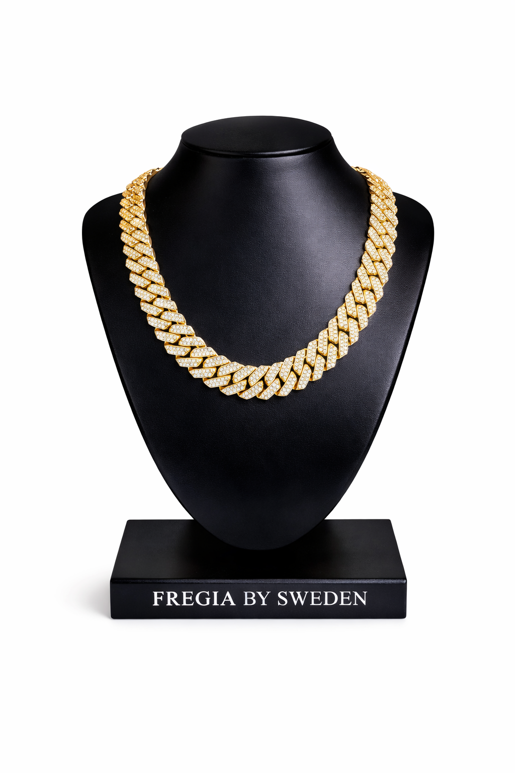 FREGIA CUBAN ICE HALSBAND MOISSANITE S925 SILVER - 18K GULDPLÄTERAD Fregia
