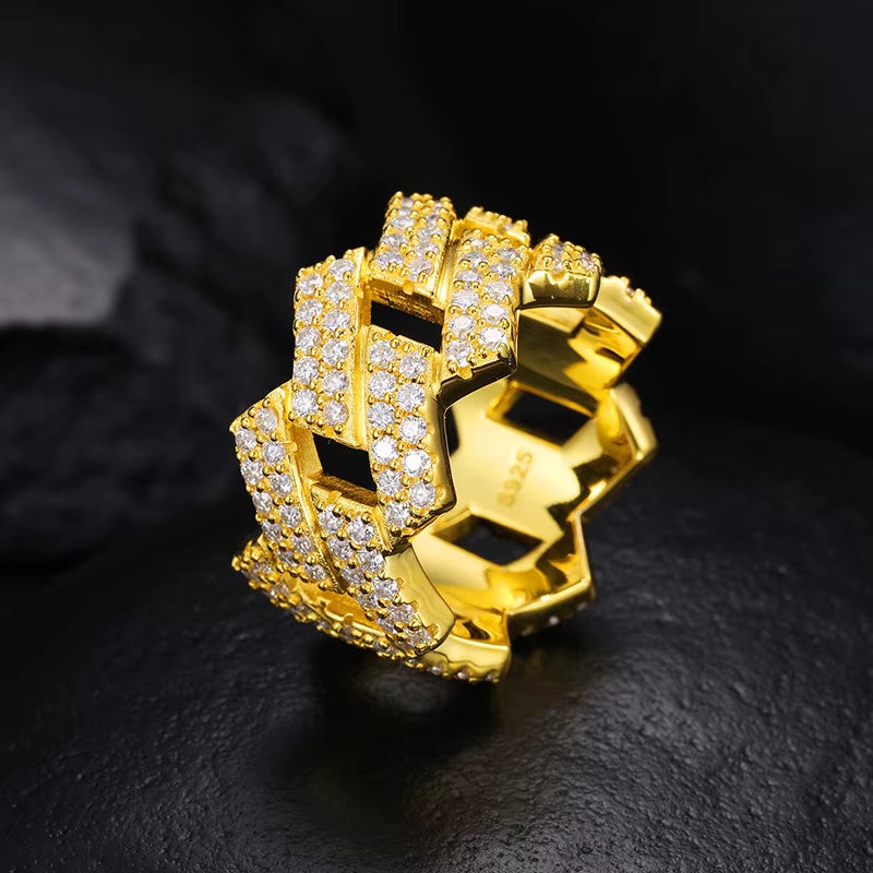 FREGIA CUBAN MOISSANITE RING - S925 GULDPLÄTERAD Fregia