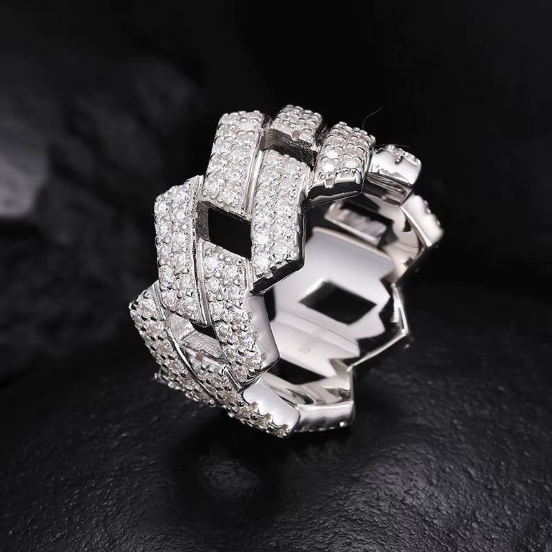 FREGIA CUBAN MOISSANITE RING - SILVER Fregia