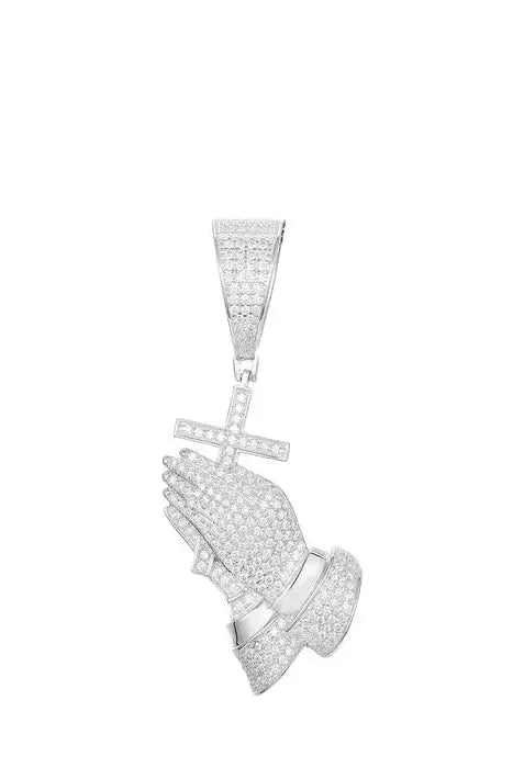 FREGIA MOISSANITE PRAYING HAND CROSS HÄNGE – S925 Fregia
