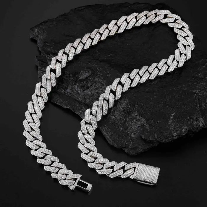 FREGIA CUBAN ICE HALSBAND MOISSANITE S925 - SILVER Fregia