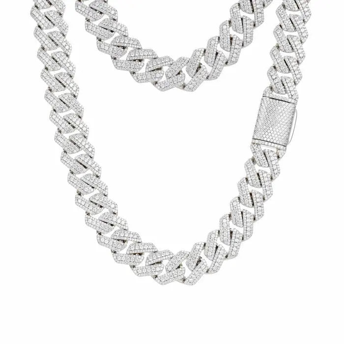 FREGIA CUBAN ICE HALSBAND MOISSANITE S925 - SILVER Fregia